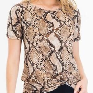 Miss Day Snake Python Print Top Twist Front Large